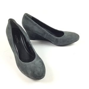 VIONIC Camden Suede Wedge Gray Sz 6.5